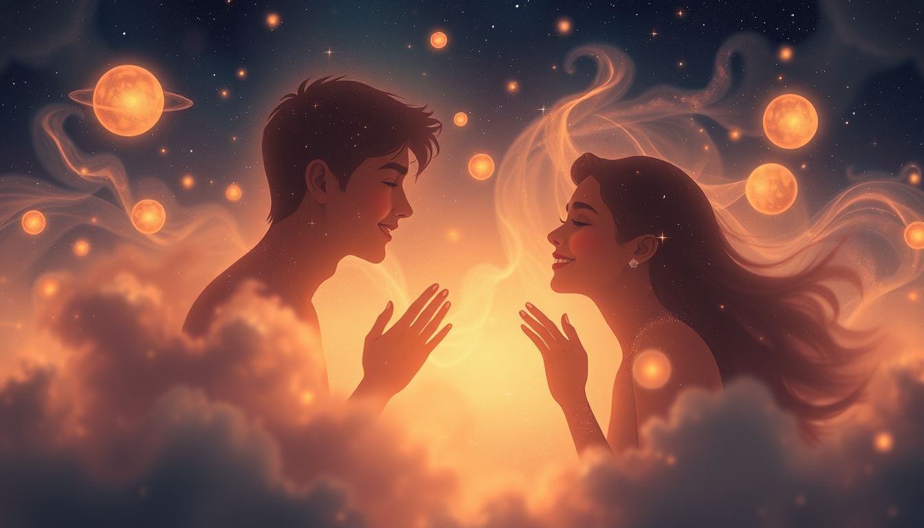 Wpatrywanie się z uśmiechem symbolizuje radość i flirt.