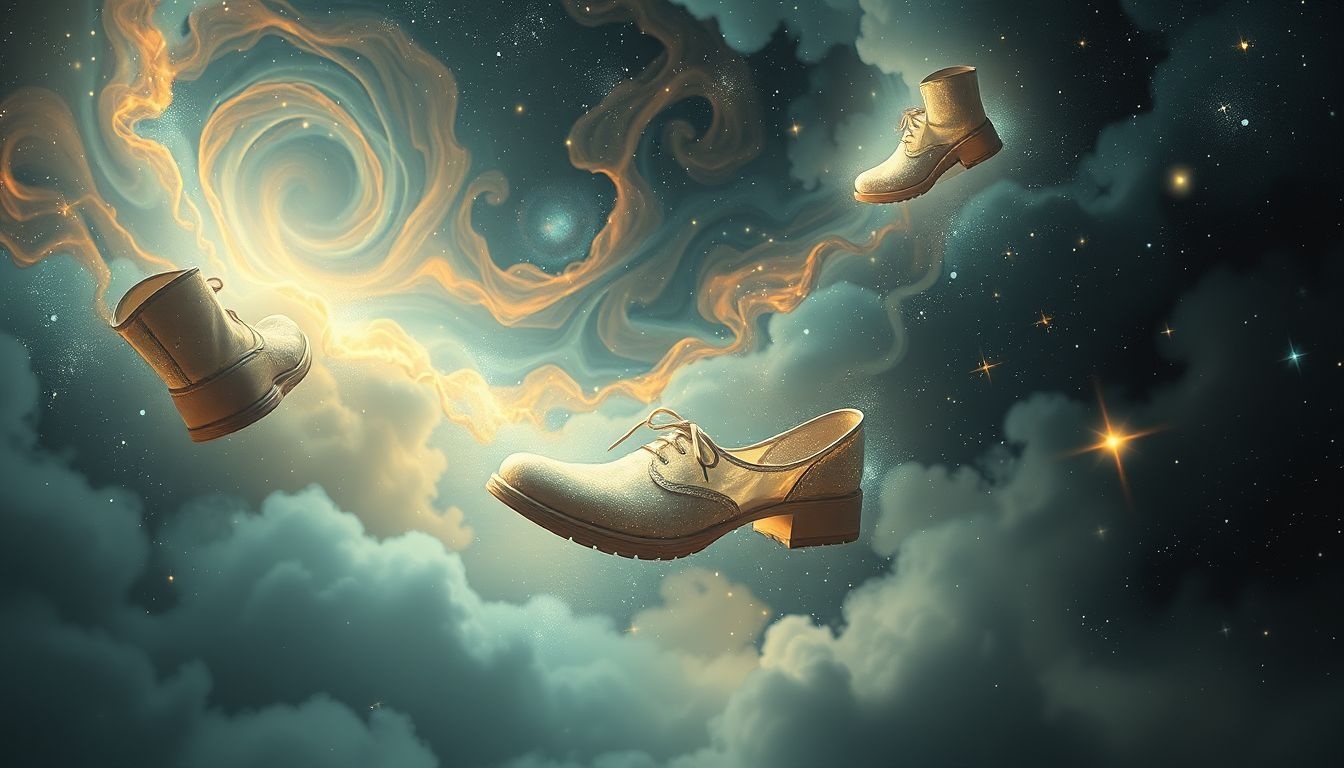 Zgubione buty symbolizują utratę pewności i życiowy chaos.