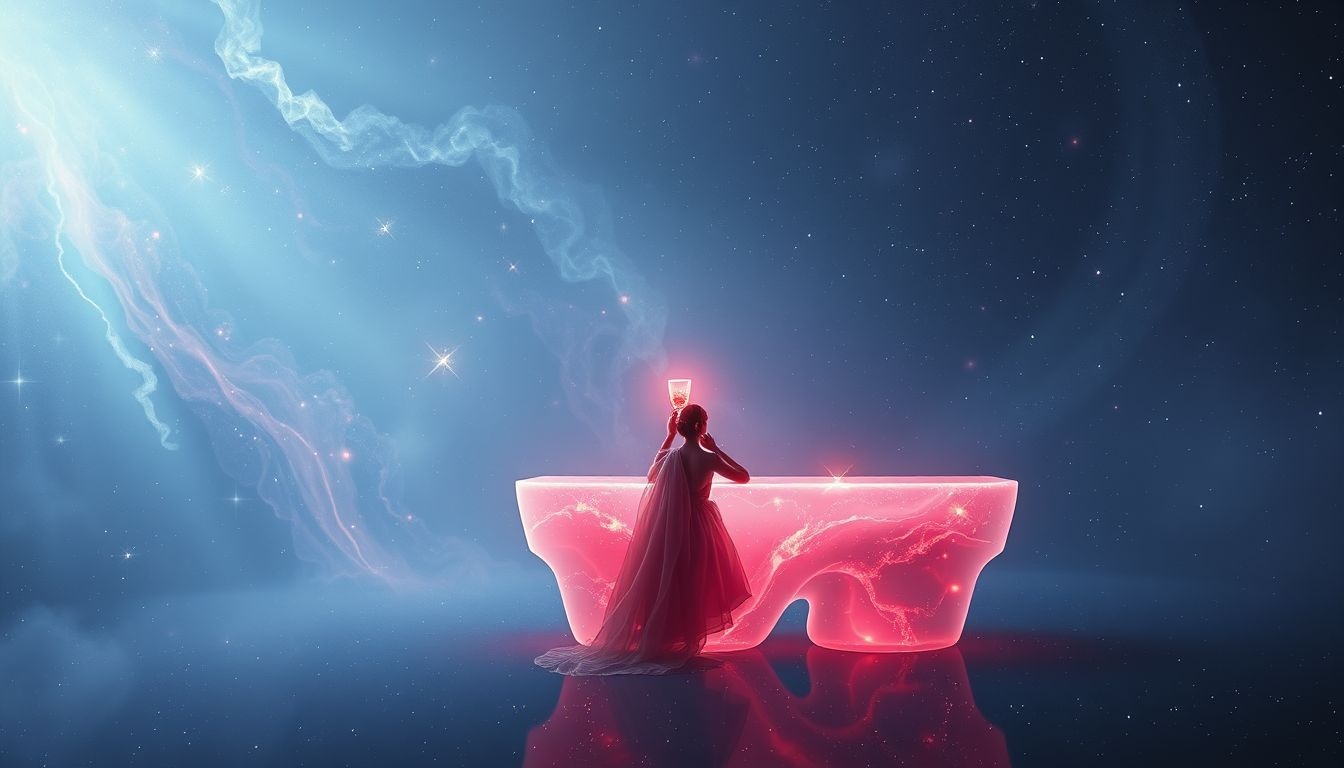 Samotne picie wina symbolizuje refleksję i wewnętrzny spokój.