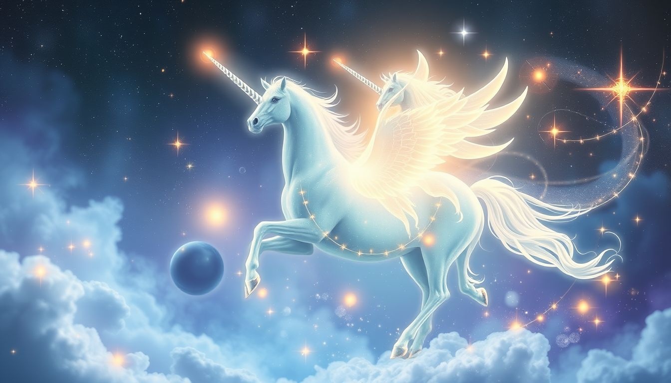 Jednorożec symbolizuje uzdrowienie duszy i duchową transformację.