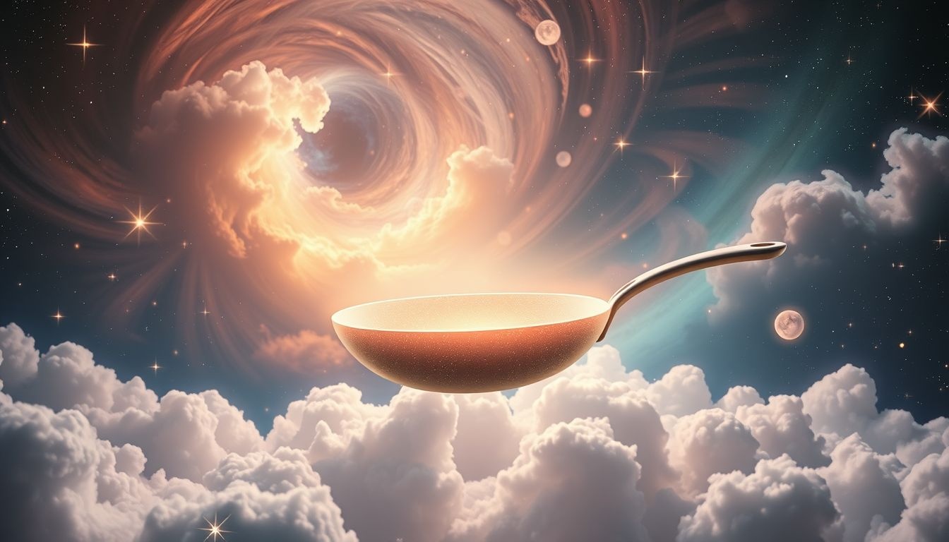 Nowa patelnia symbolizuje świeże możliwości i życiowe zmiany.