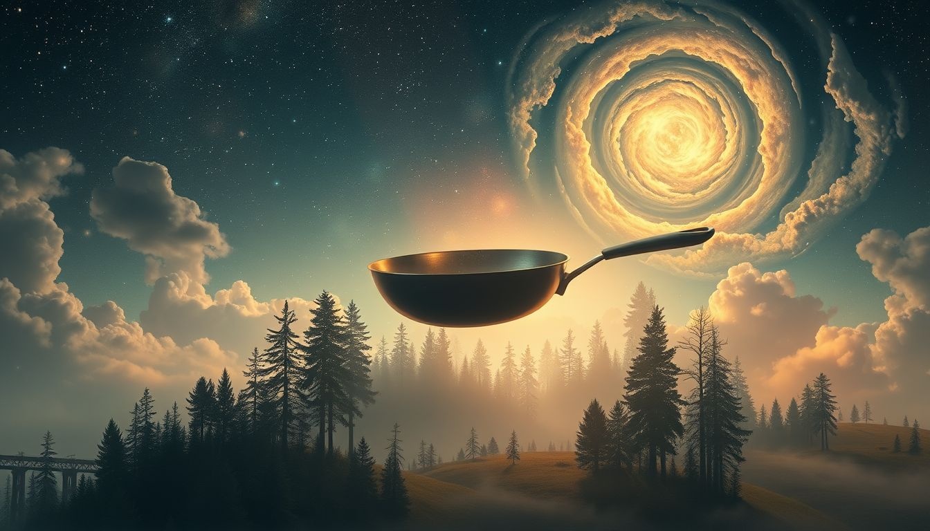 Patelnia w lesie symbolizuje nagłe zmiany i nieprzewidywalne wydarzenia.