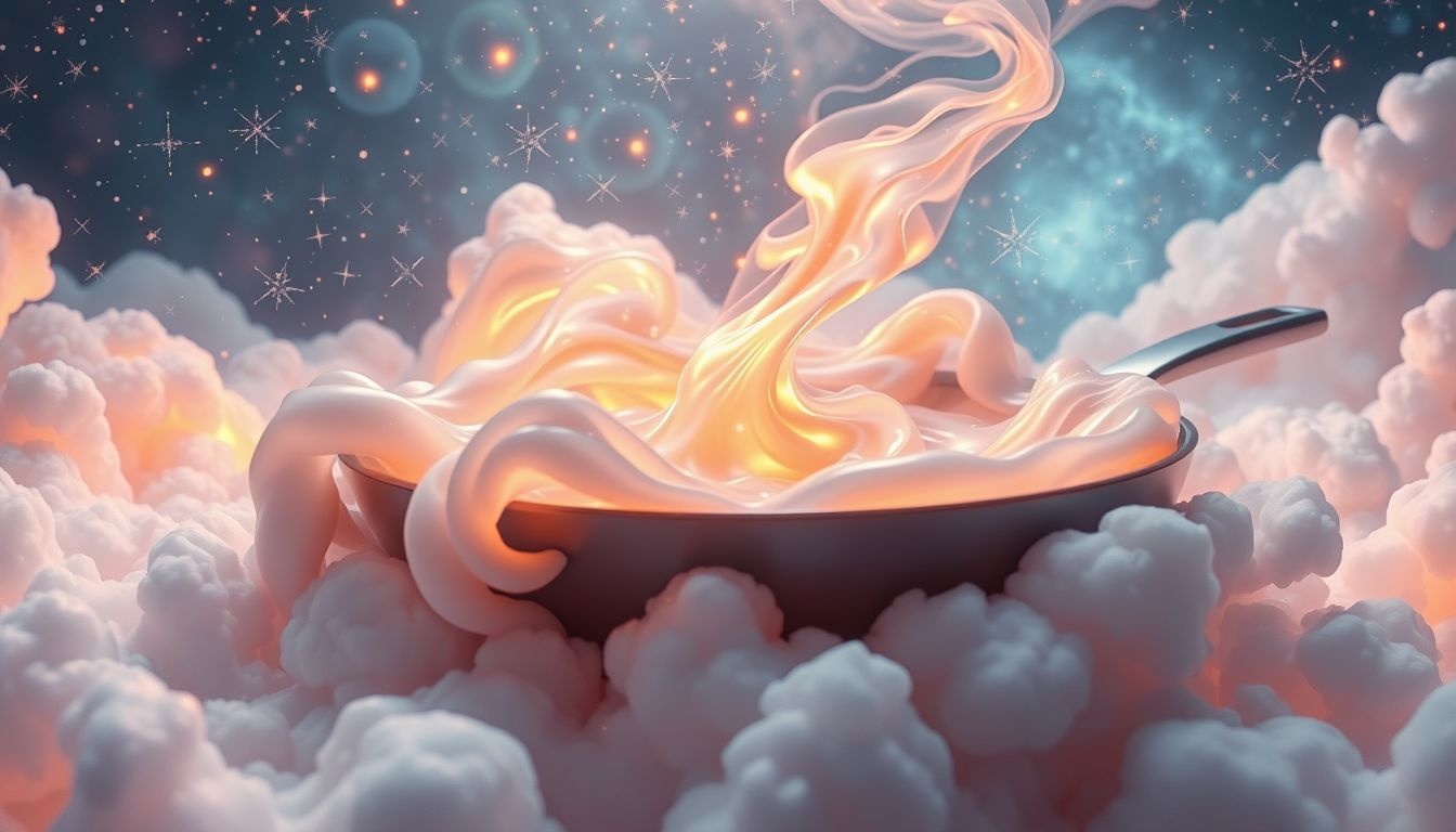 Smażenie na patelni symbolizuje przemianę i oczyszczenie emocjonalne.