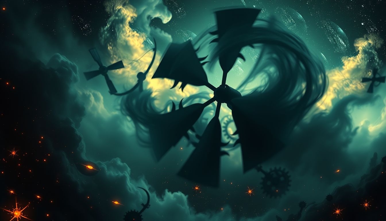 Czarny wiatrak we śnie symbolizuje lęk i nadchodzące zmiany.