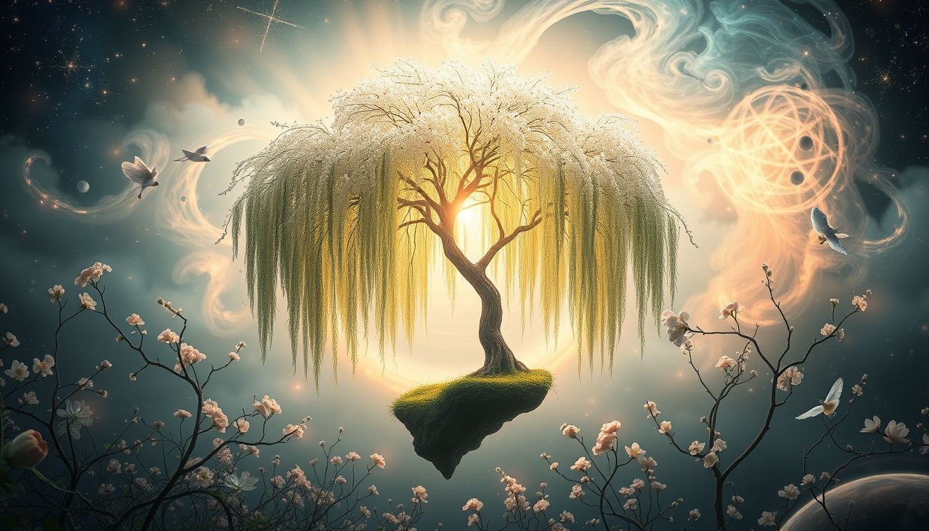 Wierzba w ogrodzie symbolizuje spokój, równowagę i bliskie relacje.