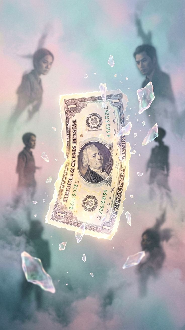 Podarte banknoty symbolizujące ostrzeżenie we śnie.