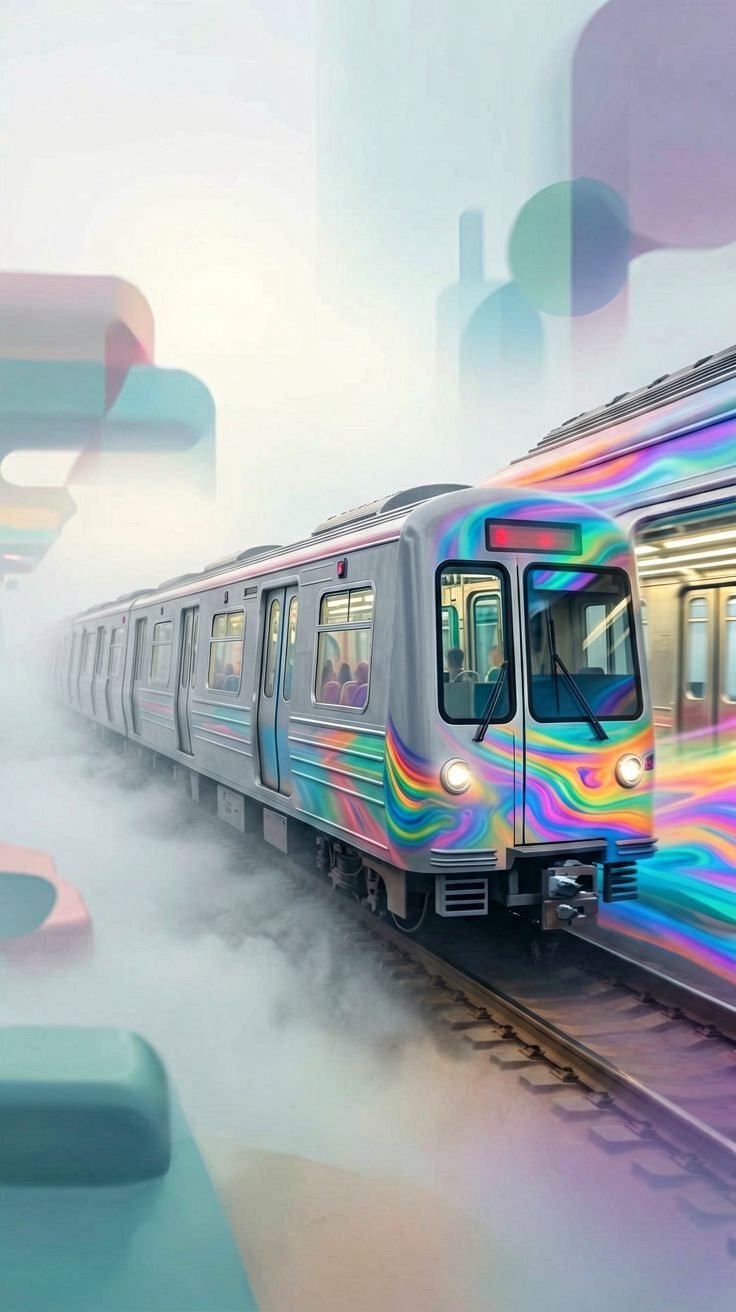 Przemiana wnętrza wagonu metra podczas snu użytkownika