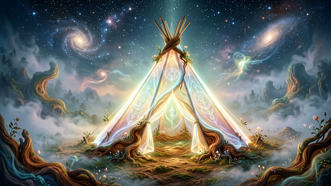 Tipi symbolizujące duchowy powrót i korzenie kulturowe.