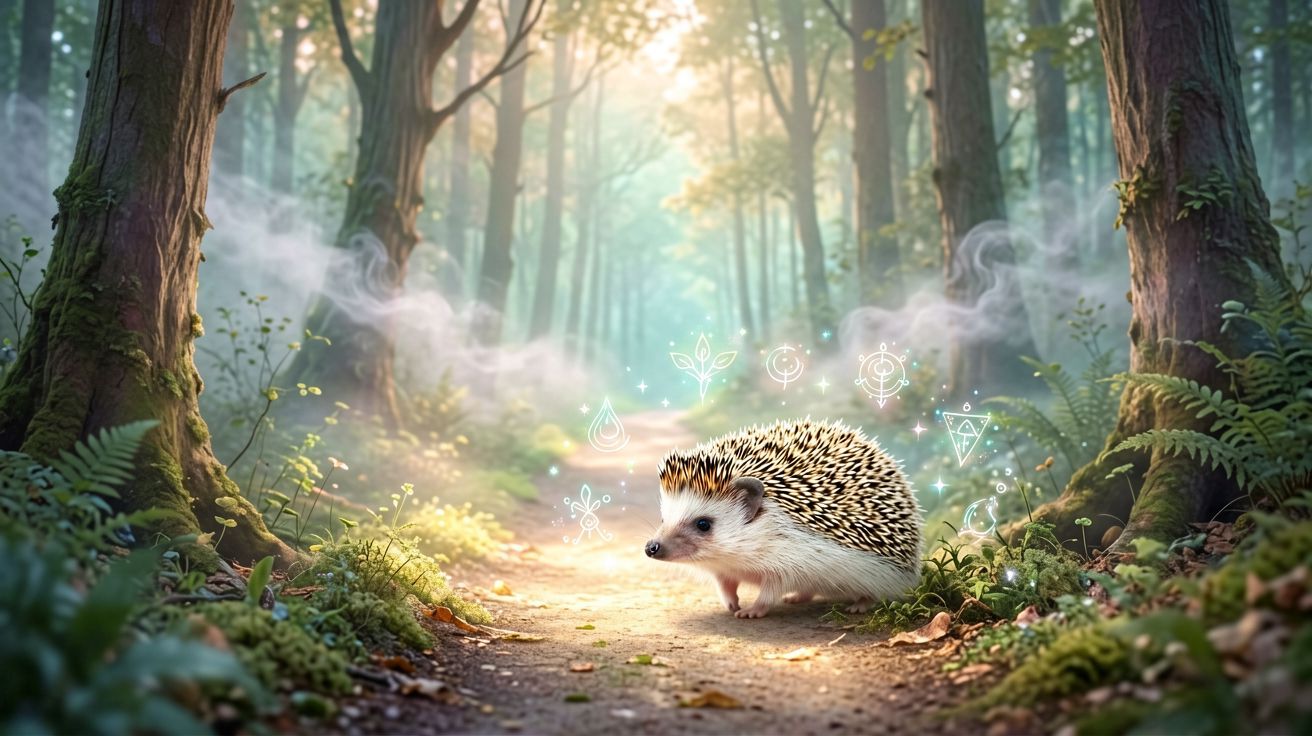 Jeż w lesie podczas spokojnego spaceru nocnego