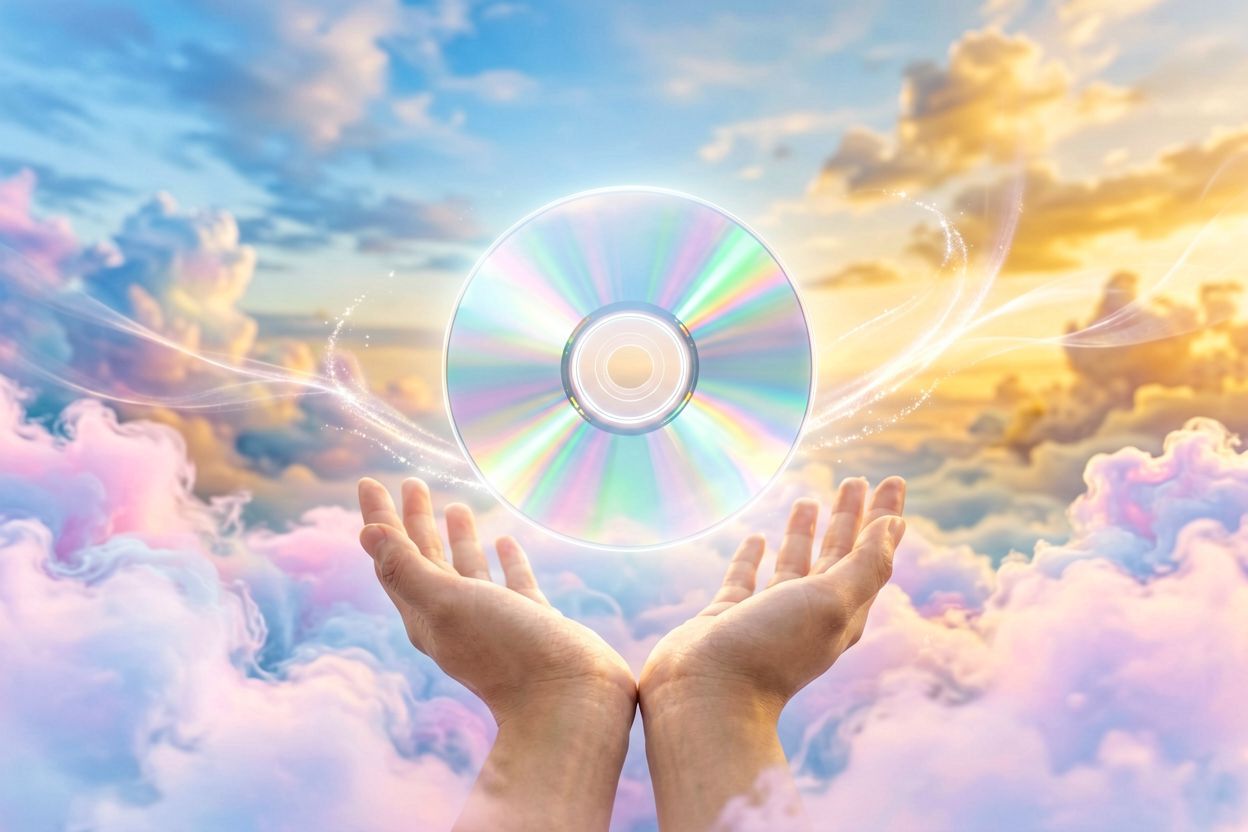 Kupowanie nowej płyty CD symbolizuje plany na przyszłość.