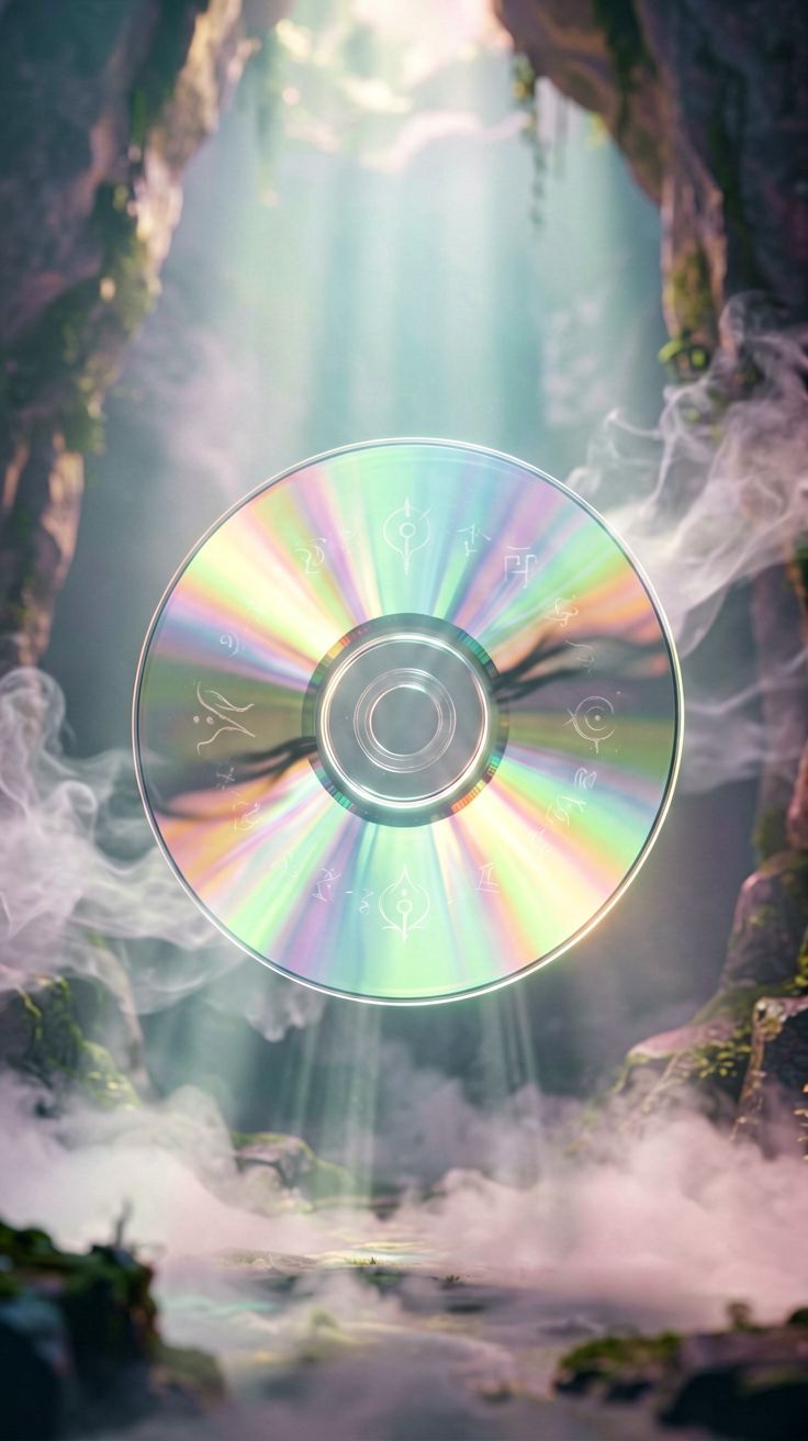 Płyta CD symbolizująca ukryte tajemnice i nieznaną treść