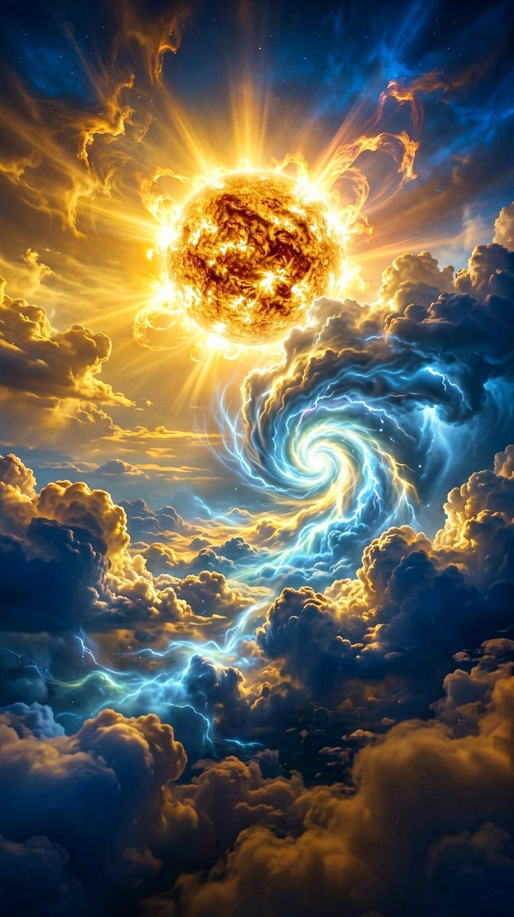 Burza słoneczna niszcząca niebo – sen o astrologii