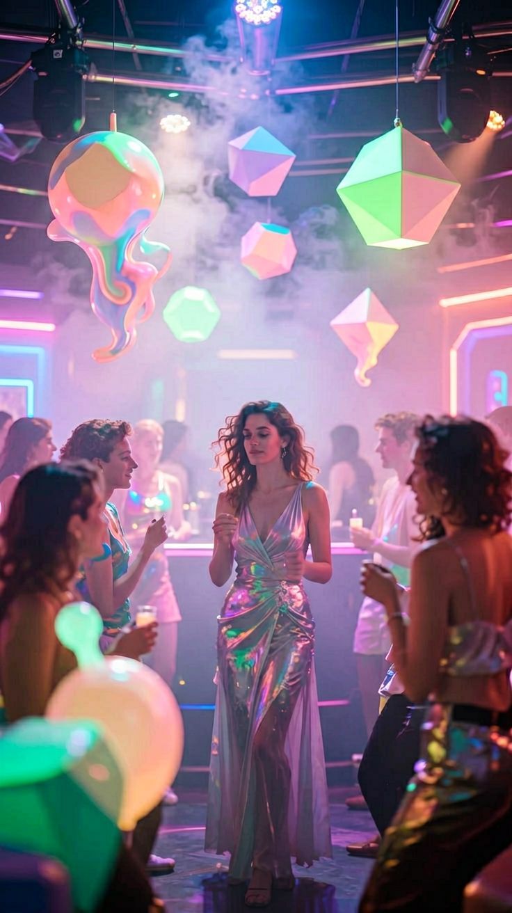 Surrealistyczny klub nocny z dziwną atmosferą snu