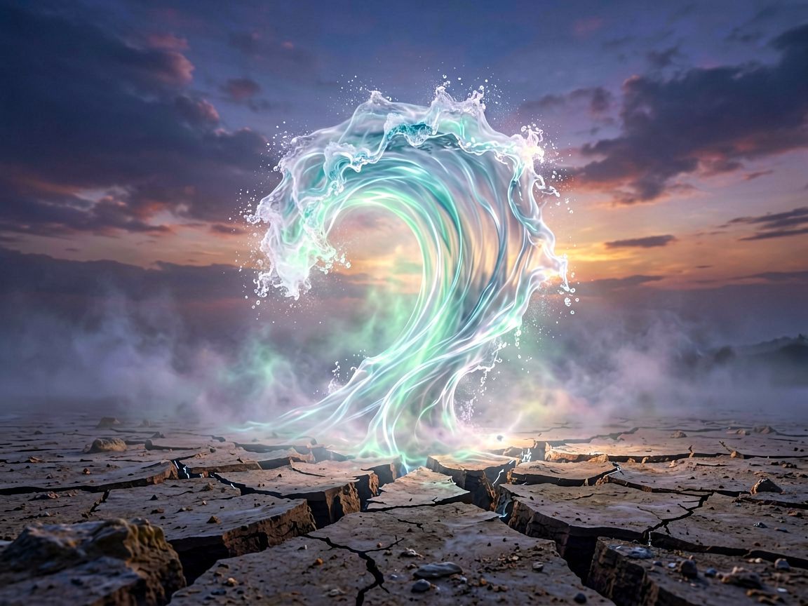 Ilustracja tsunami po trzęsieniu ziemi w śnie.