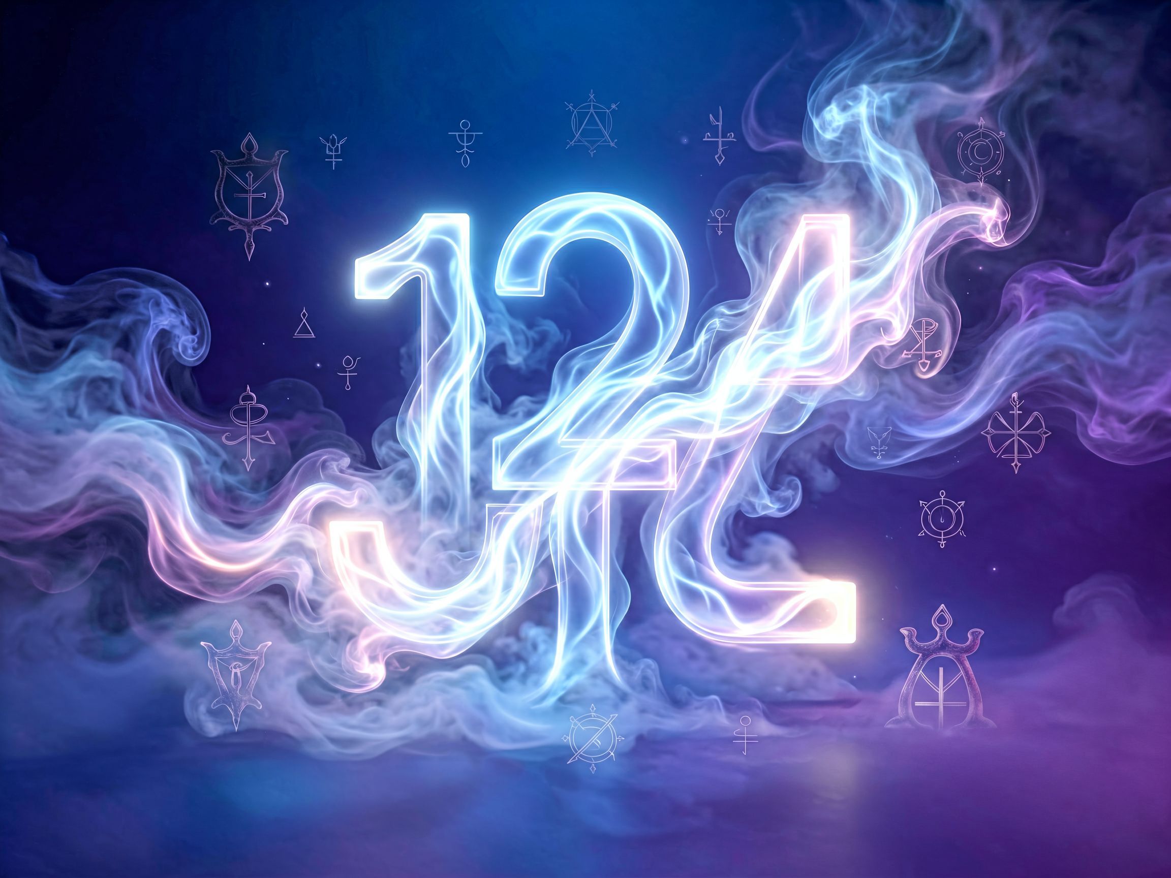 Ilustracja snu z cyfrą 4 i symboliką czwórek