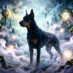 Doberman w nocnym śnie symbolizujący ochronę i lojalność