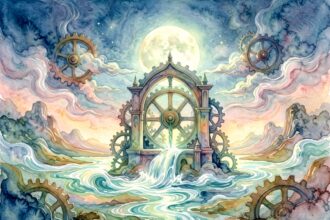 Ilustracja młyna symbolizująca znaczenie snów o młynach