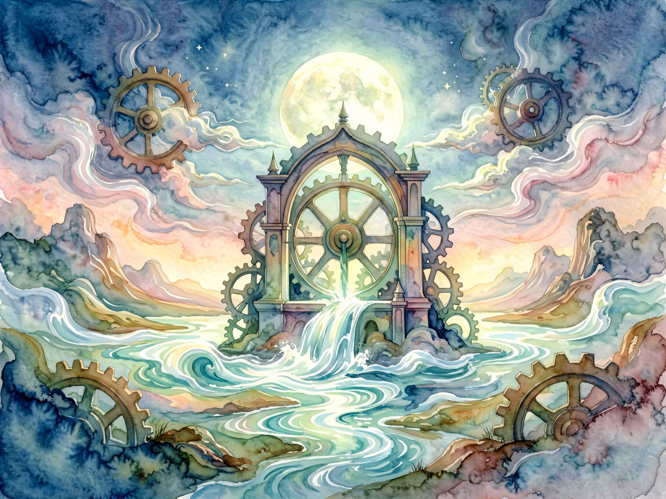 Ilustracja młyna symbolizująca znaczenie snów o młynach